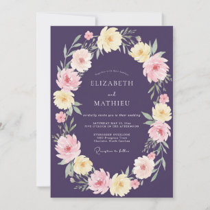 Invitation Couronne Éthérée de Prune pour Mariage