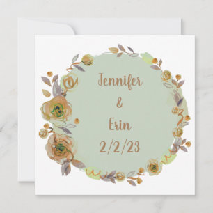 Invitation Couronne Fleurs de mariage Floral Vecteur Merci