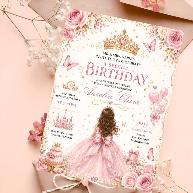 Invitation Couronne Florale Anniversaire (Créateur téléchargé)