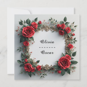 Invitation Couronne florale de mariage colorée