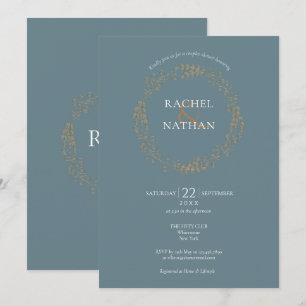 Invitation Couronne florale délicate Shower de couple