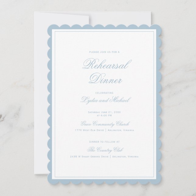 Invitation Couronne Florale Élégante Monogramme Dîner de Répé (Devant)