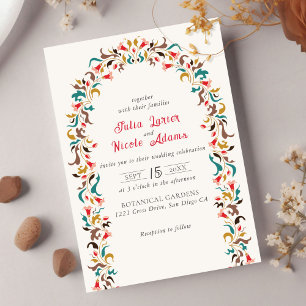 Invitation Couronne florale élégante romantique moderne pour