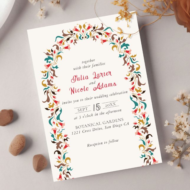 Invitation Couronne florale élégante romantique moderne pour  (Créateur téléchargé)