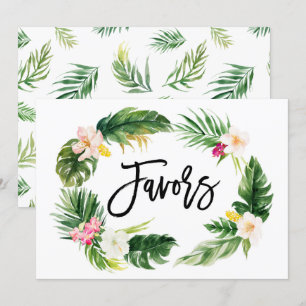 Invitation Couronne florale tropicale aquarelle Favors Sign