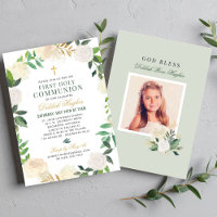 Couronne florale verte sage pour fille de première