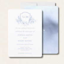 Couronne initiale de monogramme Fleurie Mariage Bl