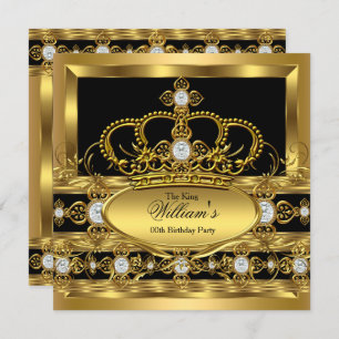 Invitation Couronne King Prince Queen Royal Gold Diamond Part