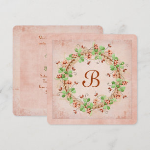 Invitation Couronne mariage avec monogramme