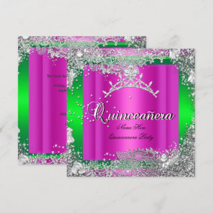 Invitation Couronne Quinceanera 15e Anniversaire Rose Chaud L