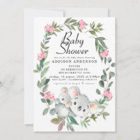 Couronne rose florale Baby shower de l'ours Koala