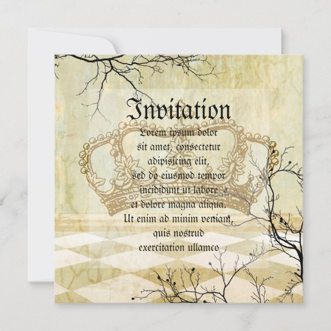 Invitation Couronne royale avec succursales (Devant)