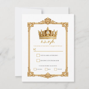 Invitation Couronne Royale en Or Couronne Élégante Réponse Ma