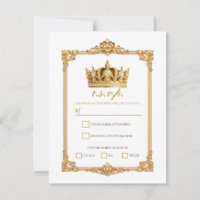 Couronne Royale en Or Couronne Élégante RSVP de Ma