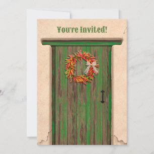 Invitation Couronne rustique verte du sud-ouest du Chili Port
