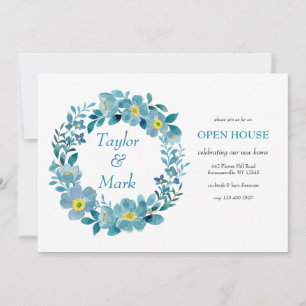 Invitation Couronne turquoise de fleurs