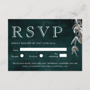 Invitation Couronne vintage sombre avec feuillage rustique