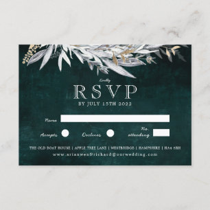 Invitation Couronne vintage sombre avec feuillage rustique