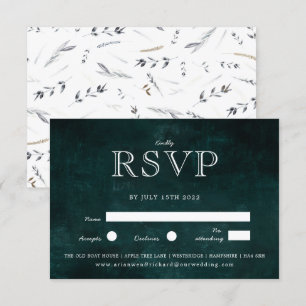 Invitation Couronne vintage sombre avec feuillage rustique