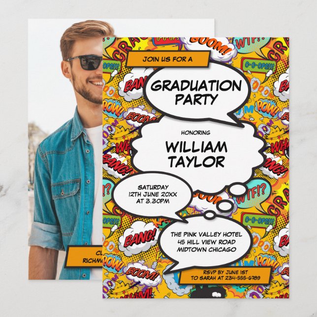 Invitation Cours d'amusement de la Fête des diplômes de 2021  (Devant / Derrière)