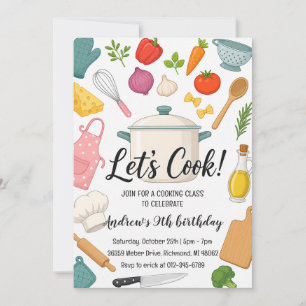 Invitation Cours de cuisine personnalisé pour enfants Anniver