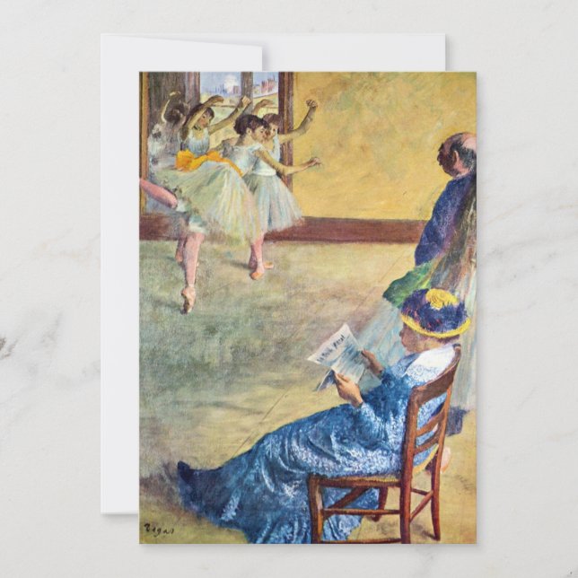 Invitation Cours de danse, la salle de danse par Edgar Degas (Devant)