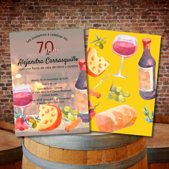 Invitation Cours de dégustation de vin espagnol et de fromage (Créateur téléchargé)
