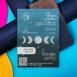 Invitation Cours de studio d'instructeur de Yoga étoile lune
