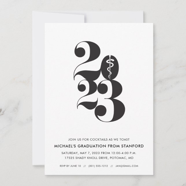 Invitation Cours d'invitation de fin d'études en médecine de  (Devant)