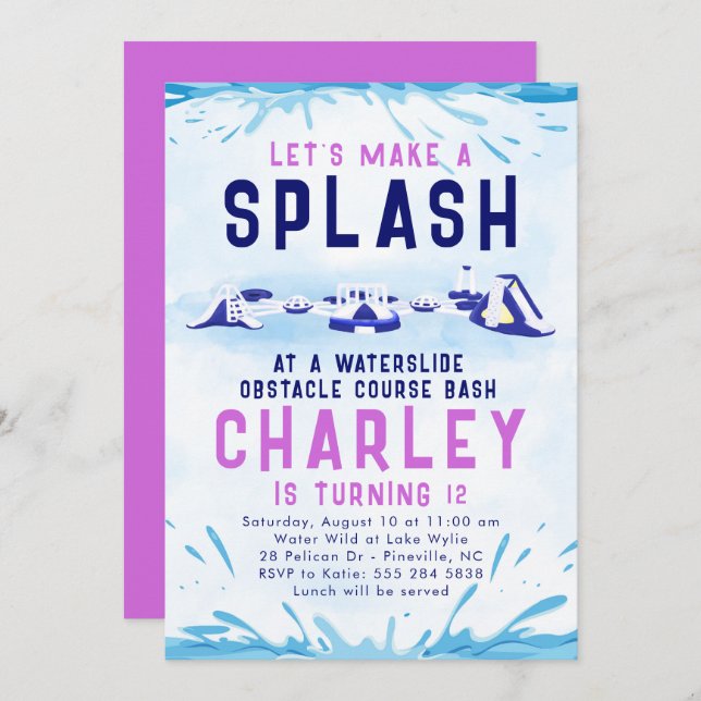 Invitation Cours d'obstacles aux glissements de terrain Invit (Devant / Derrière)