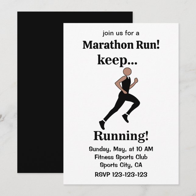Invitation Course à pied Marathon Sports (Devant / Derrière)