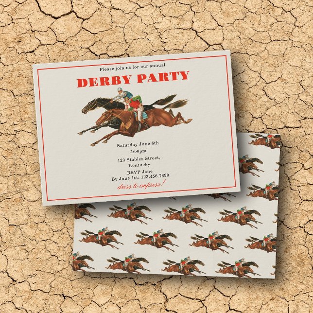 Invitation Course annuelle de Derby Cheval équestre Racing (Annual Derby Party Race Horse Equestrian Racing Invitation)