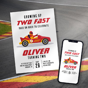 Invitation Course Car Two Fast 2e fête d'anniversaire