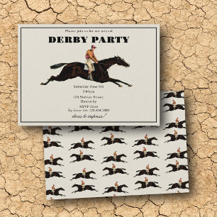 Invitation Course de chevaux annuelle Derby Party Équestre