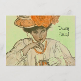 Invitation Course de chevaux vintage de casquettes de roses