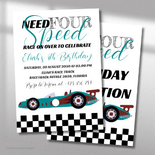 Invitation Course de voiture d'anniversaire Need for Speed