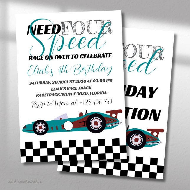 Invitation Course de voiture d'anniversaire Need for Speed (Créateur téléchargé)