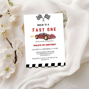 Invitation Course de voiture Fast One Boy Premier anniversair