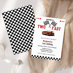 Invitation Course de voiture Grossissant deux rapide deuxième