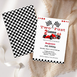 Invitation Course de voiture Grossissant deux rapide deuxième