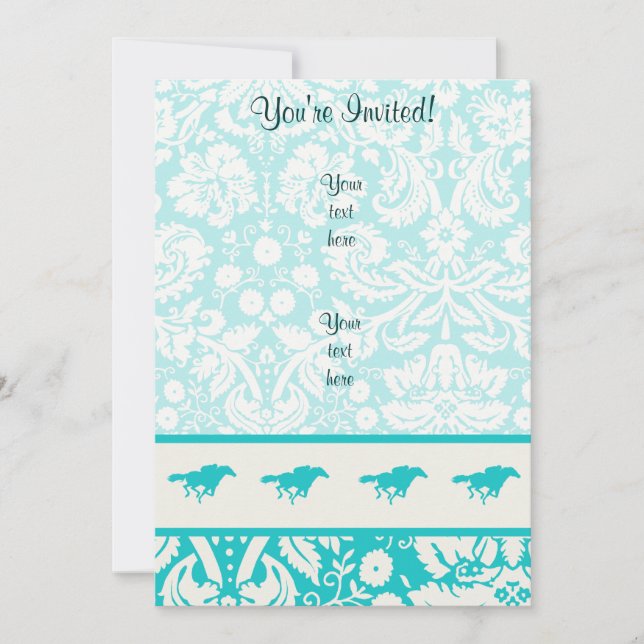 Invitation Course hippique Turquoise (Devant)