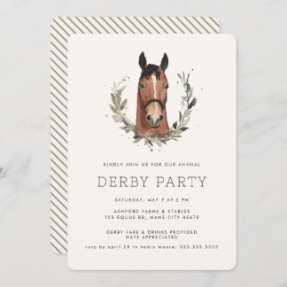 Invitation Course moderne Horse Derby Party équestre