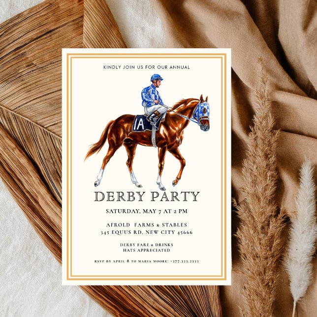 Invitation Course moderne Horse Derby Party équestre Invitati (Créateur téléchargé)