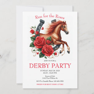 Invitation Course pour la course Rose Horse Derby Party