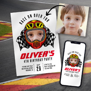 Invitation Course sur la photo fête d'anniversaire