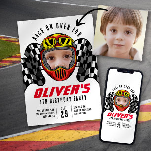 Invitation Course sur la photo fête d'anniversaire