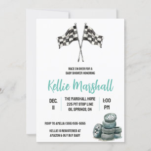 Invitation Course sur le dessus, course Baby shower à thème