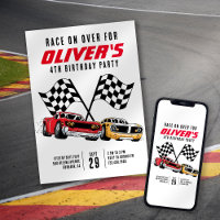 Course sur plus de voitures fête d'anniversaire