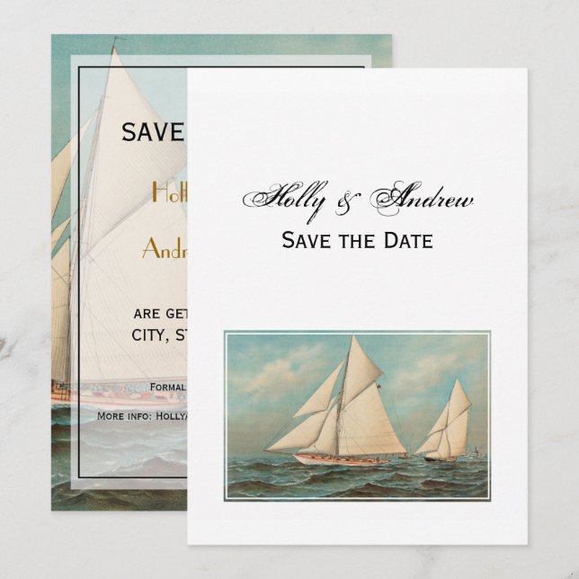 Invitation Courses de Yachts de Collection Marins #1 Réservez (Devant / Derrière)