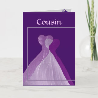 Invitation COUSIN Be My Bridesmaid with Purple Gowns